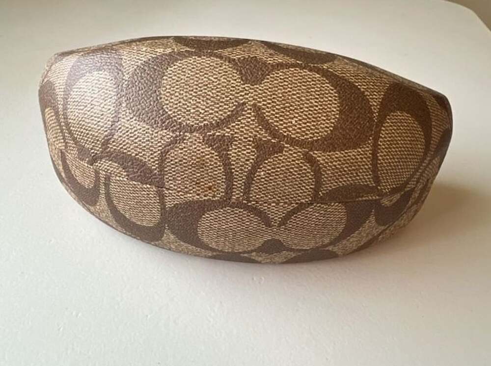 Coach Monogram Sunglass Case Brown Hard Clamshell